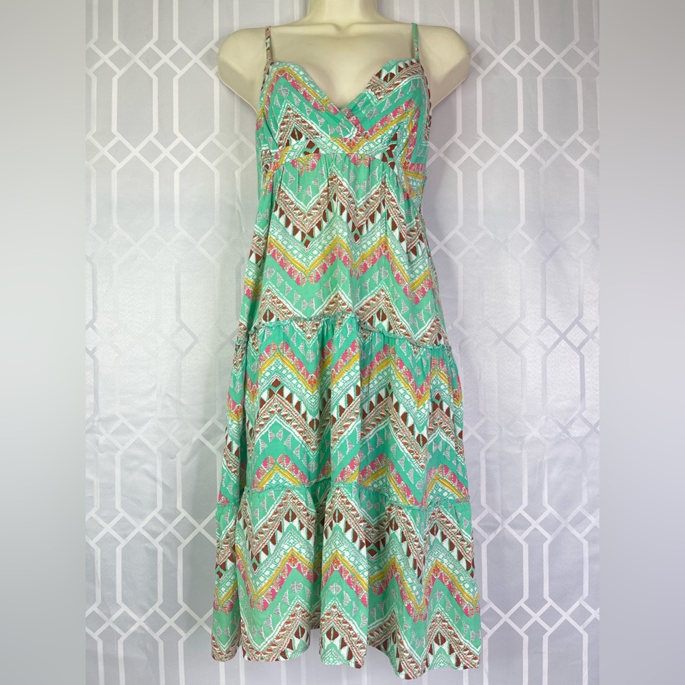Paradis Miss Women's Multicolor Chevron Maxi Dress Size Medium